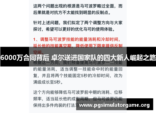 6000万合同背后 卓尔送进国家队的四大新人崛起之路