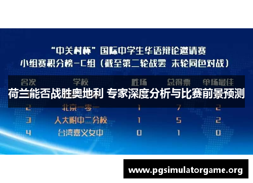 荷兰能否战胜奥地利 专家深度分析与比赛前景预测