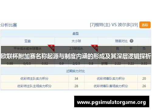 欧联杯附加赛名称起源与制度内涵的形成及其深层逻辑探析